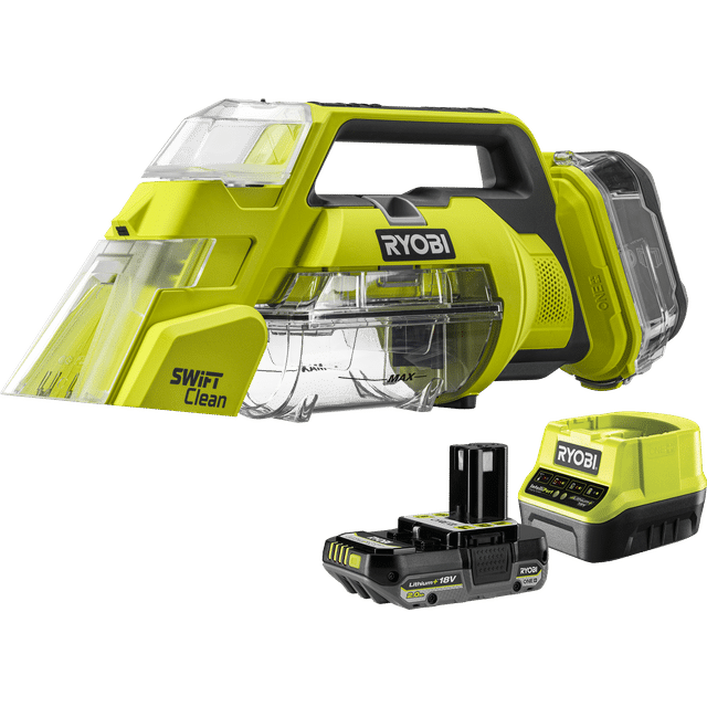 Ryobi RDC18-0 Swift Clean Set (1×2.0Ah + Charger) Tæpperenser